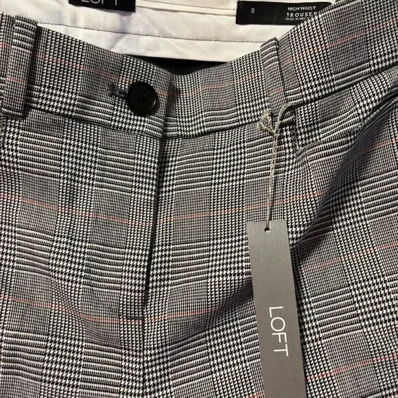 Women's Loft High Waisted Trouser Pants Size 0 with tags - Picture 3 of 5